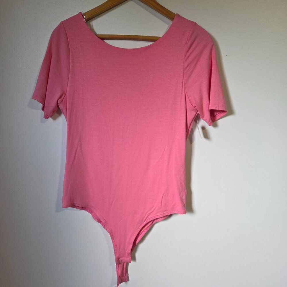 NWT WASABI + MINT PINK DEEP V BACK BODYSUIT SIZE LARGE